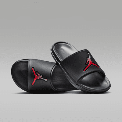 Jordan slippers black best sale